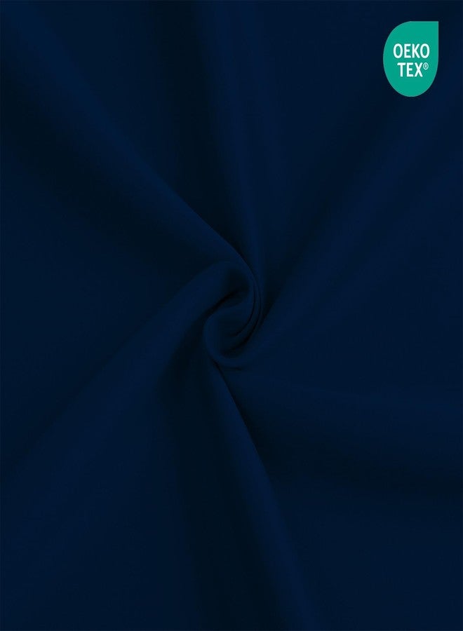 CUCRAF Navy Blue Blackout Curtains 63 Inches, Thermal Insulated Noise Reducing Rod Pocket Drak Blue Window Drapes for Bedroom & Living Room(52x63 Inch, 2 Panels) - Image 4
